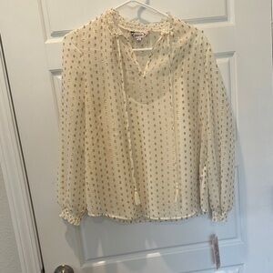 Nanette Lepore Ivory Blouse with Gold Details